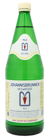 Flasche mit Johannisbrunnen-Etikett